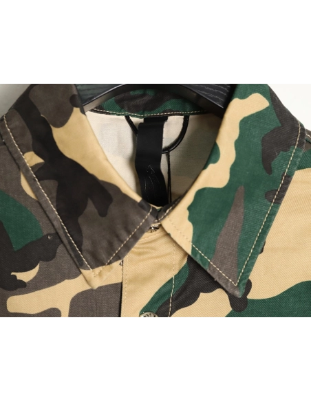 Chrome Hearts camouflage denim short-sleeved shirt,Chrome Hearts