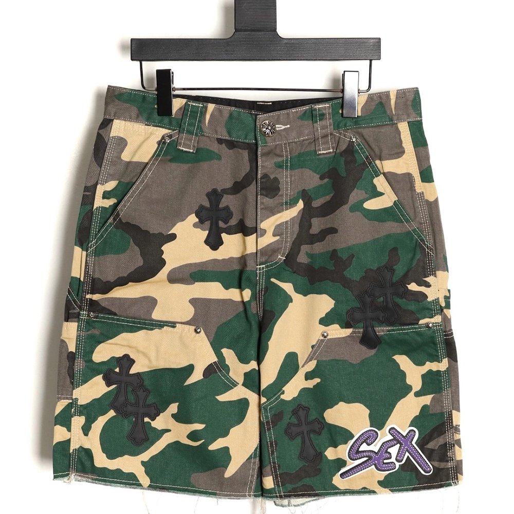 Chrome Hearts camouflage denim shorts,Chrome Hearts