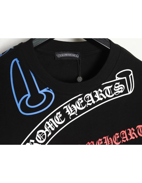 Chrome Hearts colorful lettering logo print short sleeves,Chrome Hearts