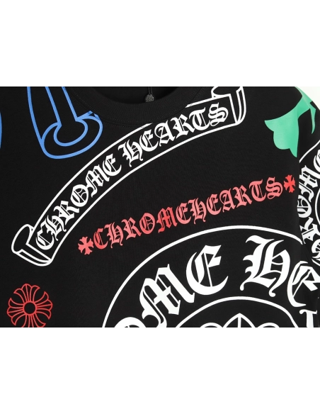 Chrome Hearts colorful lettering logo print short sleeves,Chrome Hearts