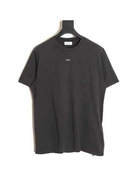 Off-white washed back color religious short sleeves,Off White