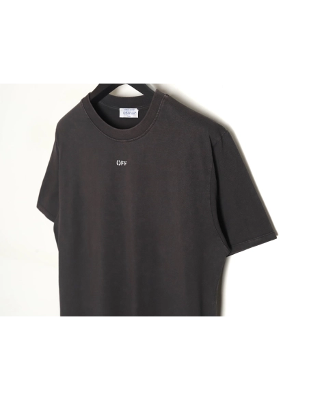 Off-white washed back color religious short sleeves,Off White