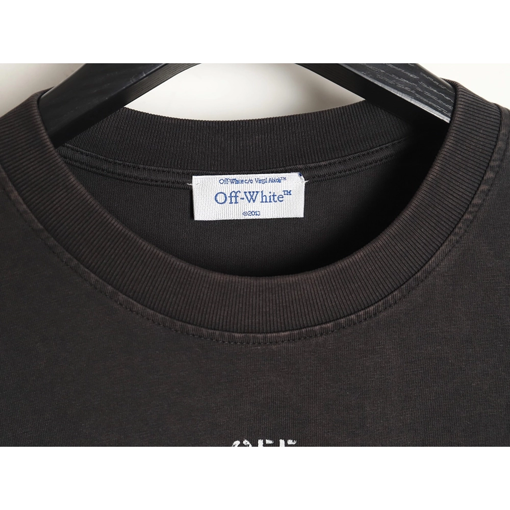 Off-white washed back color religious short sleeves,Off White