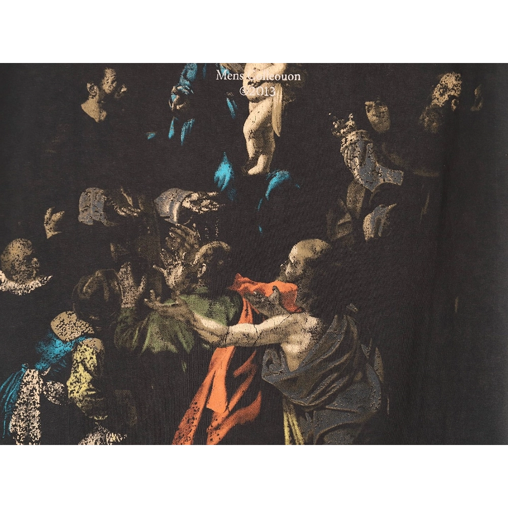 Off-white washed back color religious short sleeves,Off White