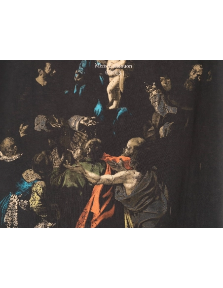 Off-white washed back color religious short sleeves,Off White