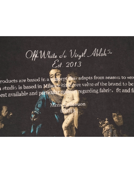 Off-white washed back color religious short sleeves,Off White