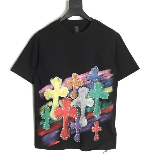 Chrome Hearts Rainbow Cross Short Sleeve T-Shirt,Chrome Hearts