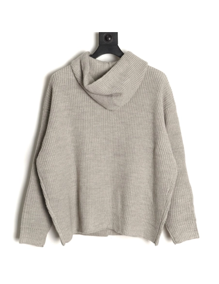 Celine hooded knitted sweater with lettering on the chest,Celine