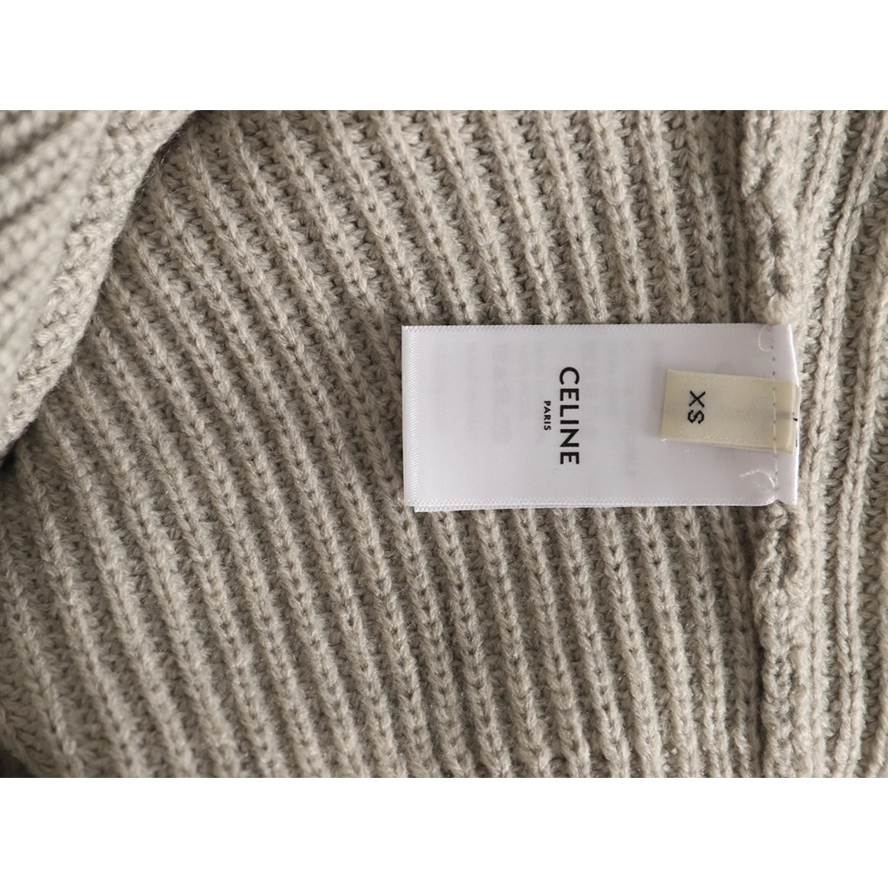 Celine hooded knitted sweater with lettering on the chest,Celine