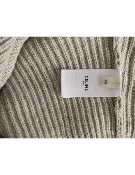 Celine hooded knitted sweater with lettering on the chest,Celine
