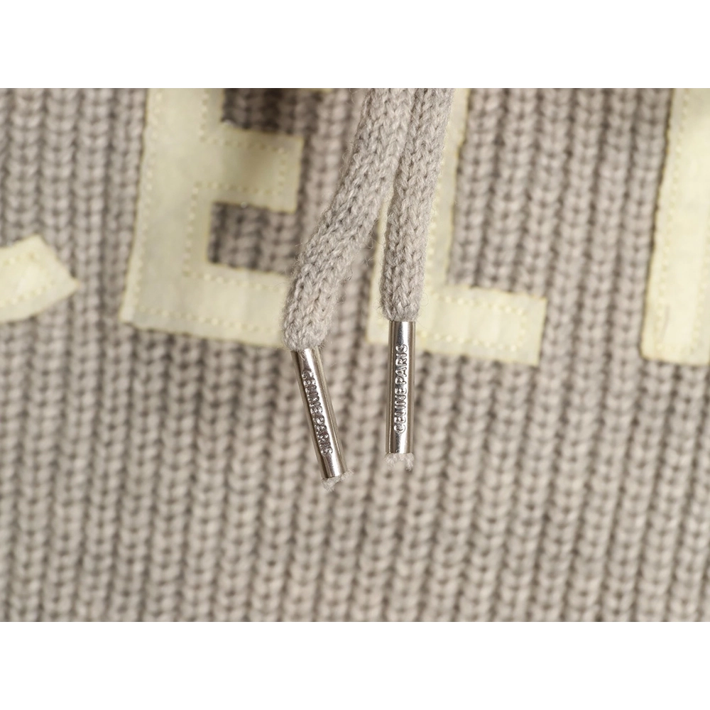 Celine hooded knitted sweater with lettering on the chest,Celine