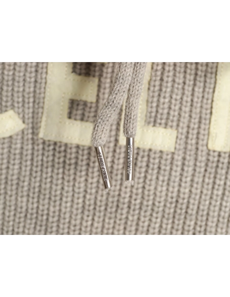 Celine hooded knitted sweater with lettering on the chest,Celine