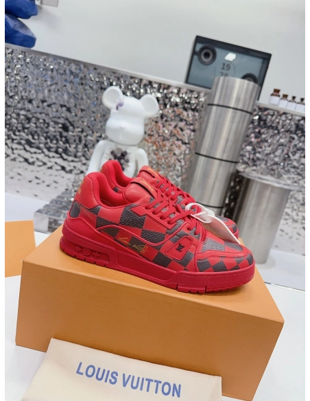 Louis Vuitton LV Trainer Sneaker Damier Pop Red