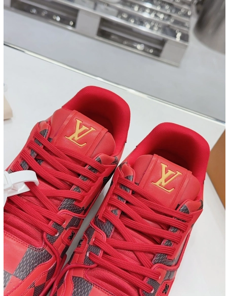 Louis Vuitton LV Trainer Sneaker Damier Pop Red