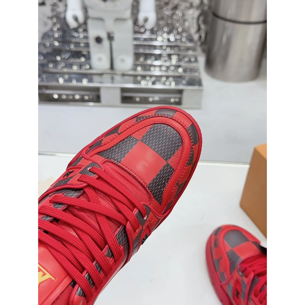Louis Vuitton LV Trainer Sneaker Damier Pop Red