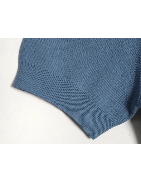 Gucci contrast collar embroidered logo knitted polo short sleeve,Gucci