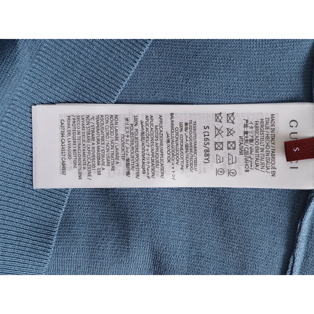 Gucci contrast collar embroidered logo knitted polo short sleeve,Gucci