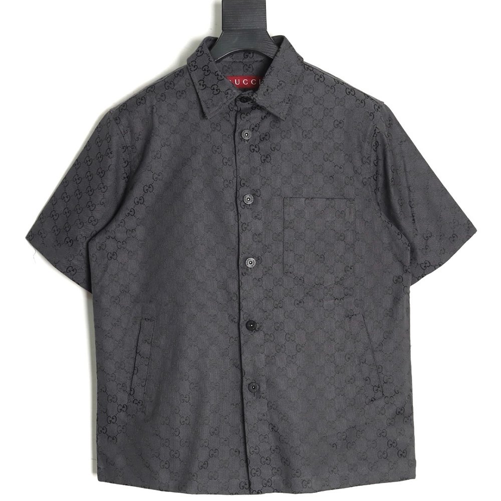 Gucci all-over monogram jacquard short-sleeved shirt,Gucci