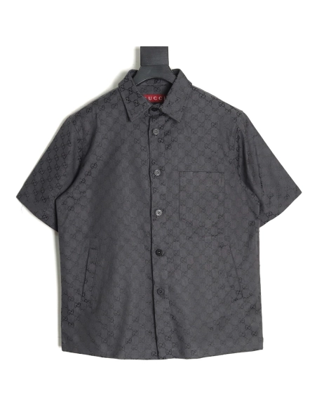 Gucci all-over monogram jacquard short-sleeved shirt,Gucci