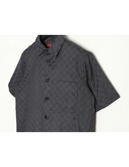 Gucci all-over monogram jacquard short-sleeved shirt,Gucci