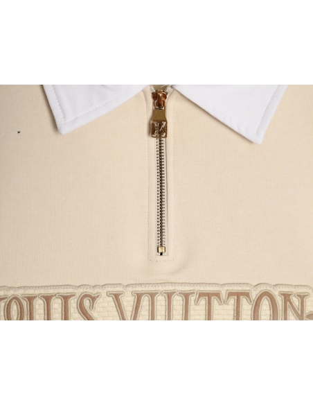 Louis Vuitton Half-Zip Patch Crew Neck Sweatshirt,Louis Vuitton