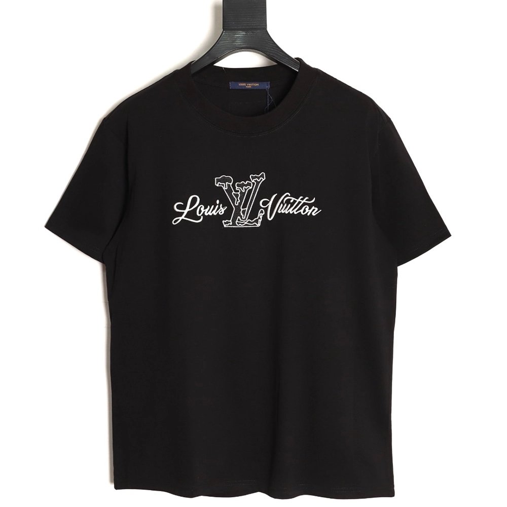 Louis Vuitton embroidered logo short-sleeved shirt TSK1,Louis Vuitton
