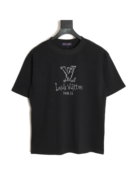Louis Vuitton patch lettering short-sleeved T-shirt TSK1,Louis Vuitton