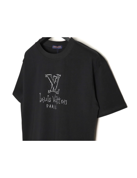 Louis Vuitton patch lettering short-sleeved T-shirt TSK1,Louis Vuitton