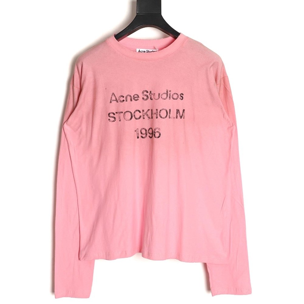 Acne Studios 1996 sandblasted distressed washed long-sleeved T-shirt TSK1,Chrome Hearts