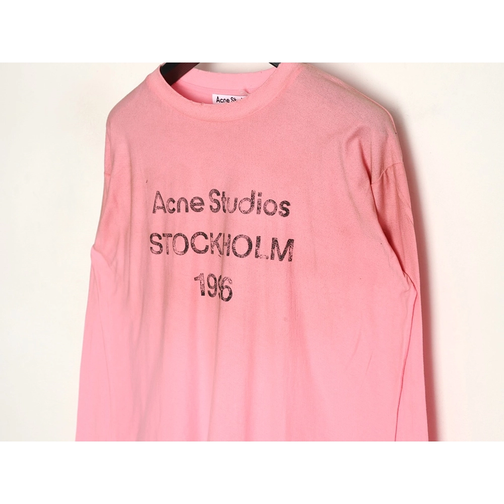 Acne Studios 1996 sandblasted distressed washed long-sleeved T-shirt TSK1,Chrome Hearts