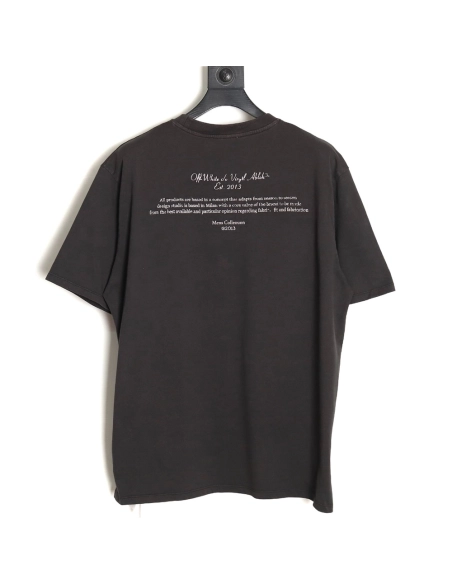 Off-white chest hymn Mary print washed short sleeves,Off White