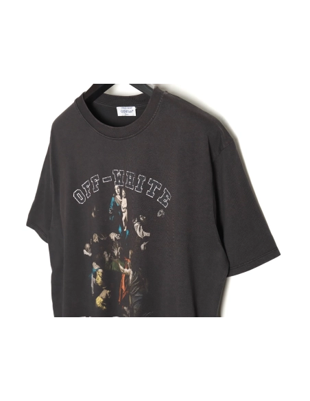 Off-white chest hymn Mary print washed short sleeves,Off White