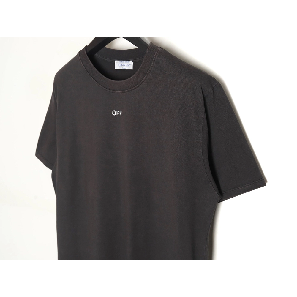 Off-white washed back color religious short sleeves,Off White