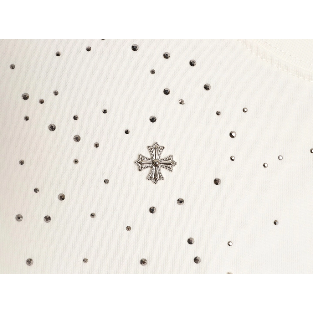 Chrome Hearts Gypsophila rhinestone short-sleeved T-shirt,Chrome Hearts