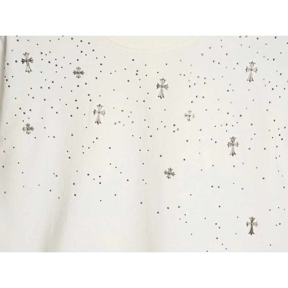 Chrome Hearts Gypsophila rhinestone short-sleeved T-shirt,Chrome Hearts