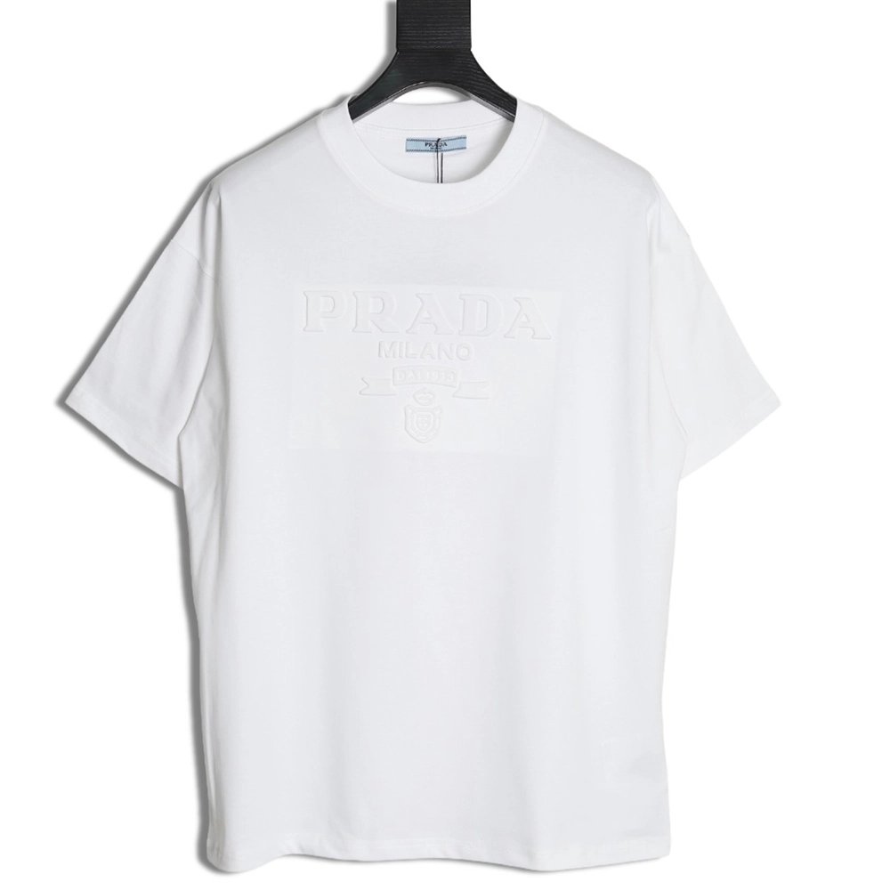 Prada embossed logo short-sleeved shirt,Prada