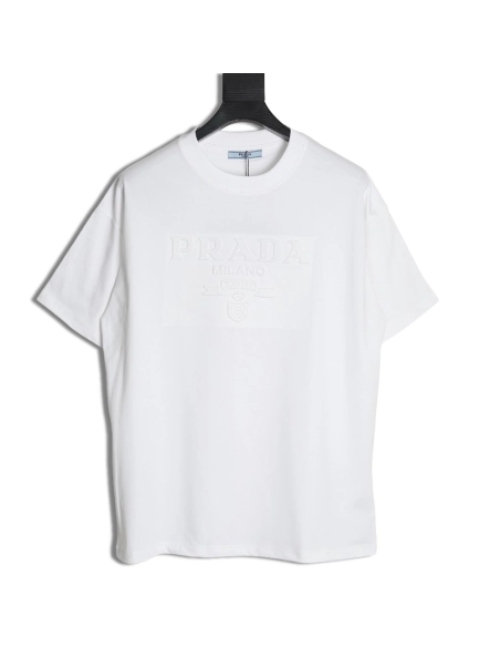 Prada embossed logo short-sleeved shirt,Prada
