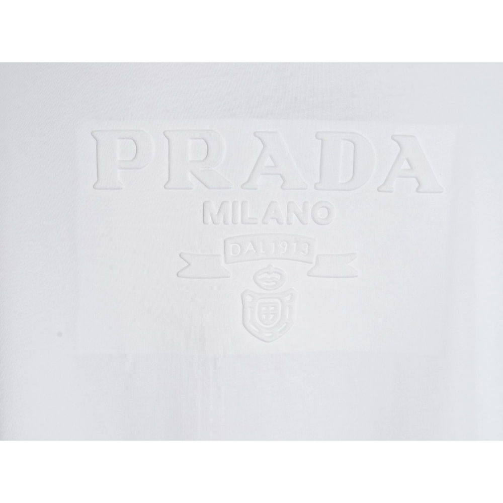 Prada embossed logo short-sleeved shirt,Prada