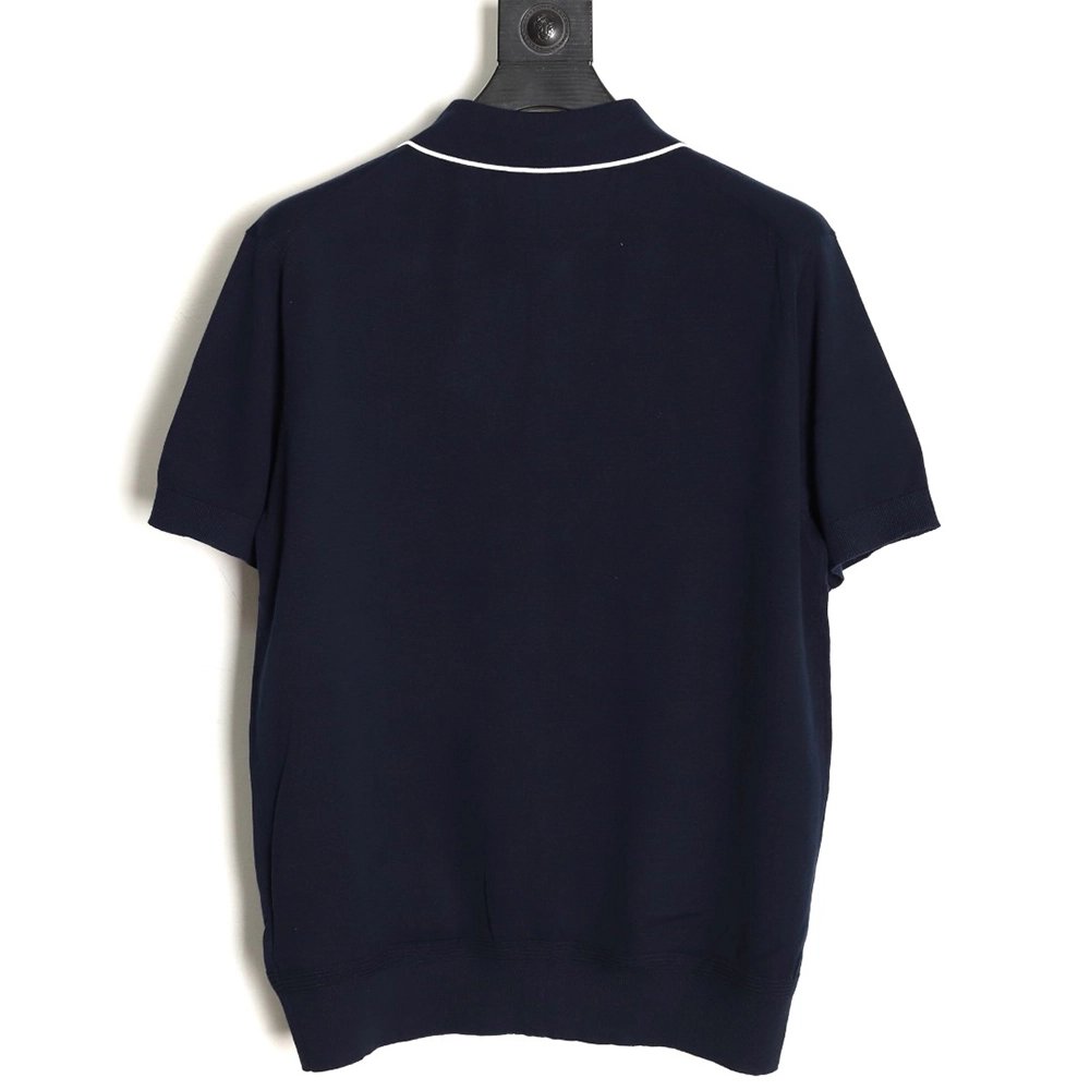 Dior embroidered small logo knitted Polo short-sleeved,Dior