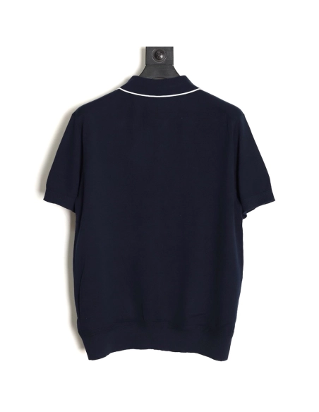 Dior embroidered small logo knitted Polo short-sleeved,Dior