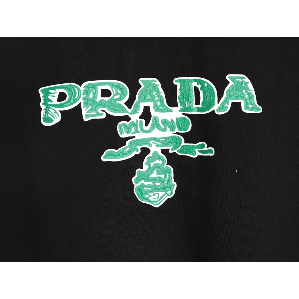 Prada green letter logo print short sleeves TSK1,Prada