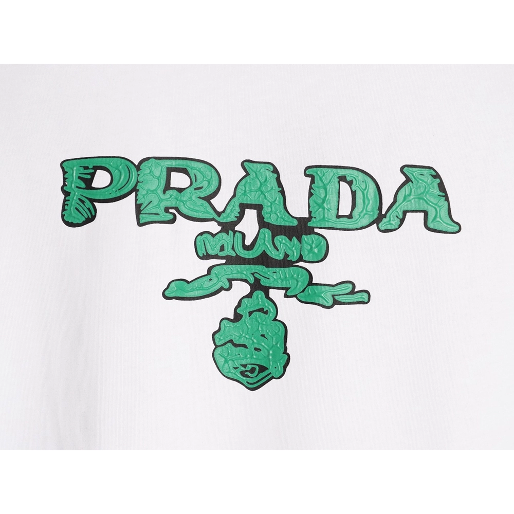 Prada green letter logo print short sleeves,Prada