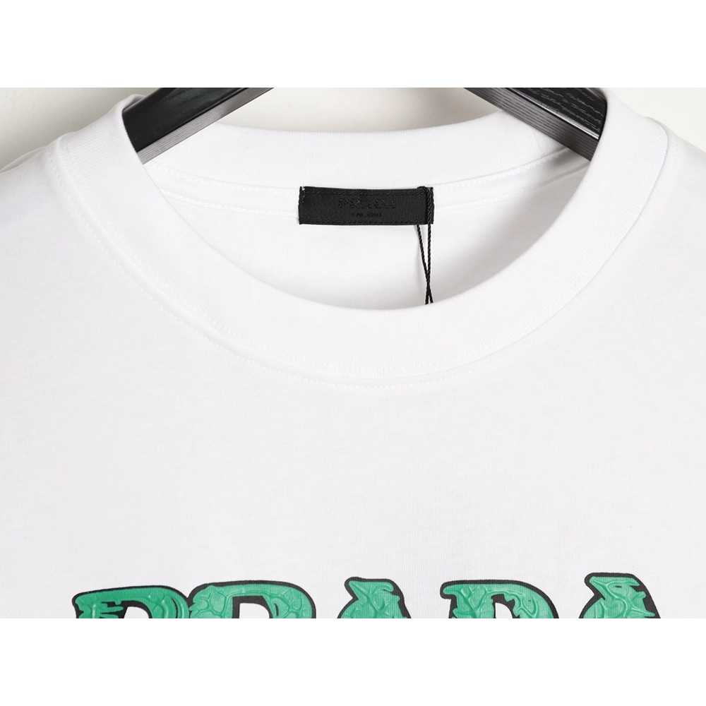 Prada green letter logo print short sleeves,Prada