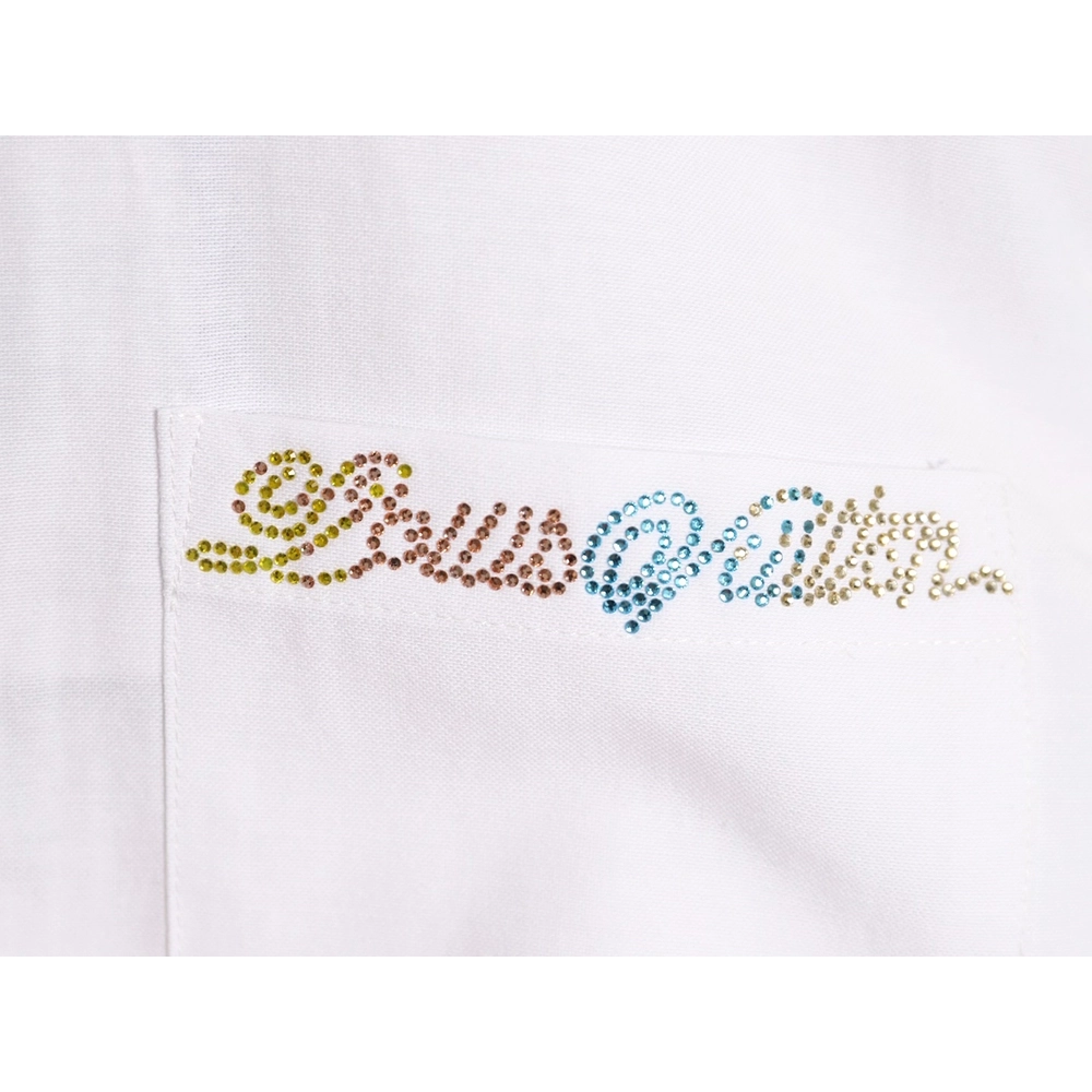 Louis Vuitton colorful rhinestone shirt,Louis Vuitton