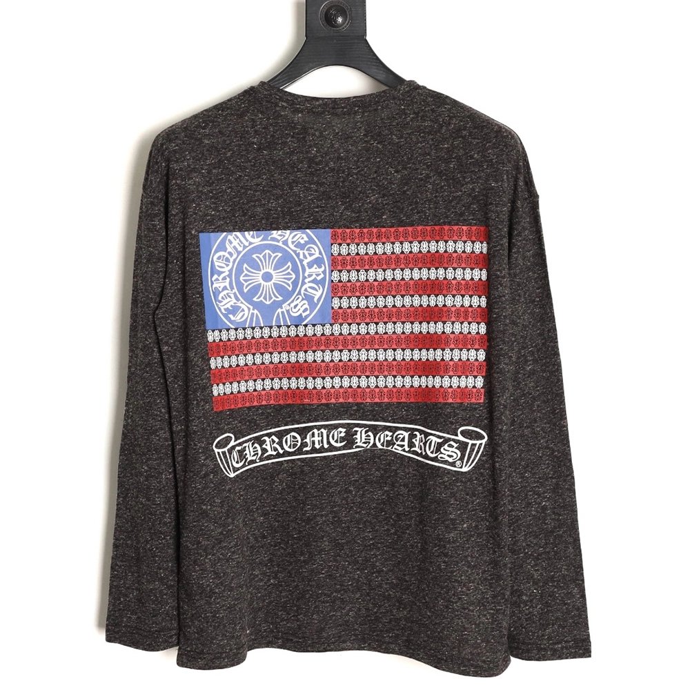 Chrome Hearts Vintage Sanskrit Flag Stars and Stripes Long Sleeve T-shirt,Chrome Hearts