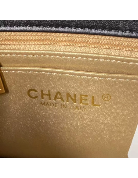 Chanel Flap Bag Lambskin Black Leather AS1787 13X19.5X6cm,Chanel Bags