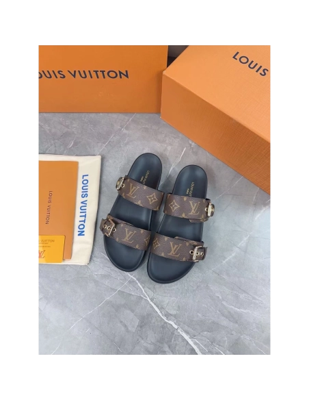 Louis Vuitton Bom Dia Flat Mule 1A3R5M,Louis Vuitton Slides