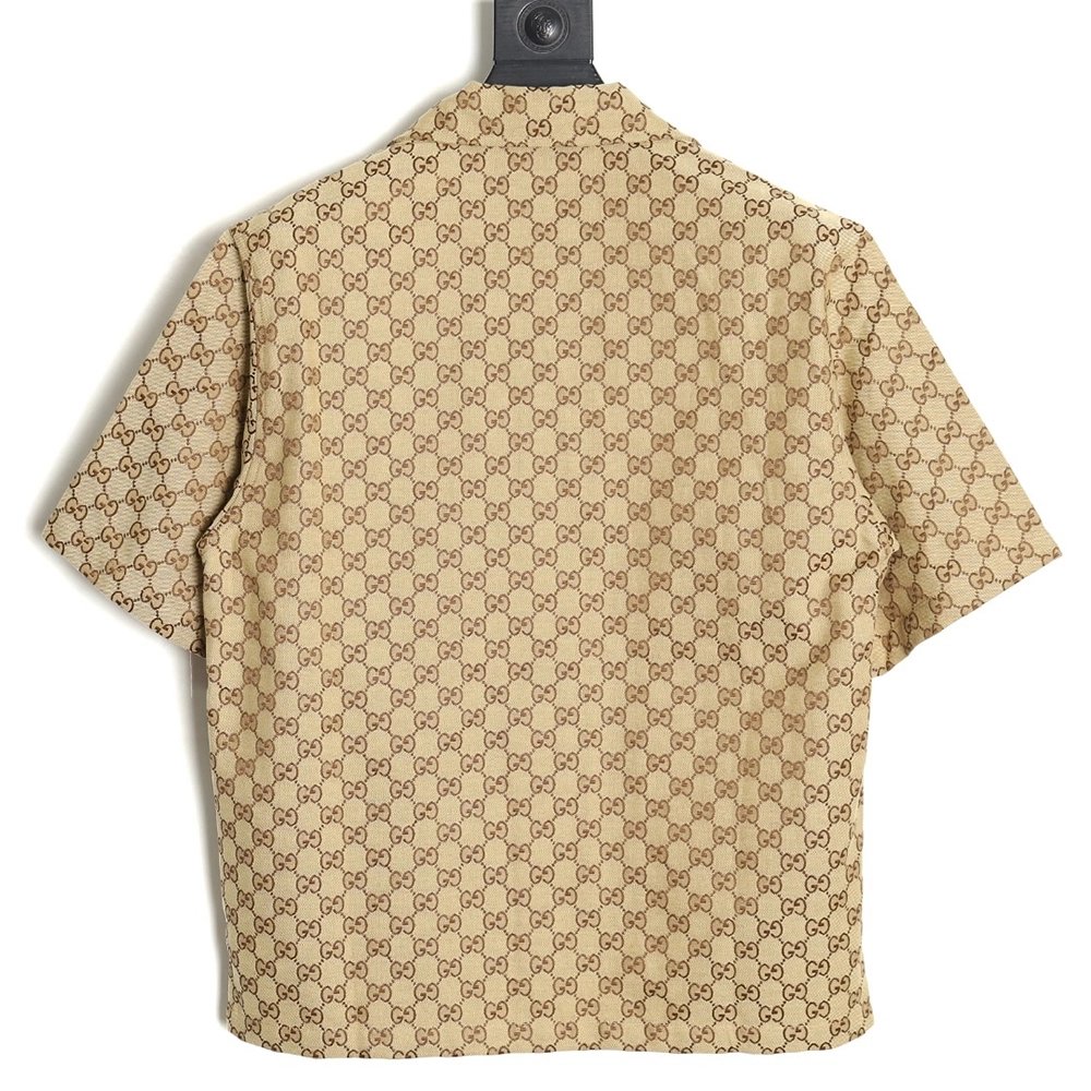 Gucci classic double G monogram canvas short-sleeved shirt,Gucci