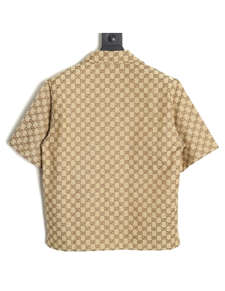 Gucci classic double G monogram canvas short-sleeved shirt,Gucci