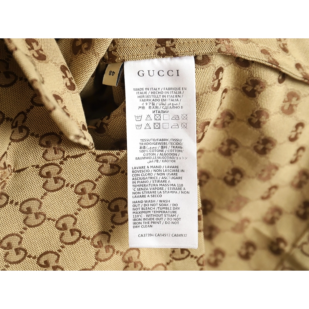 Gucci classic double G monogram canvas short-sleeved shirt,Gucci